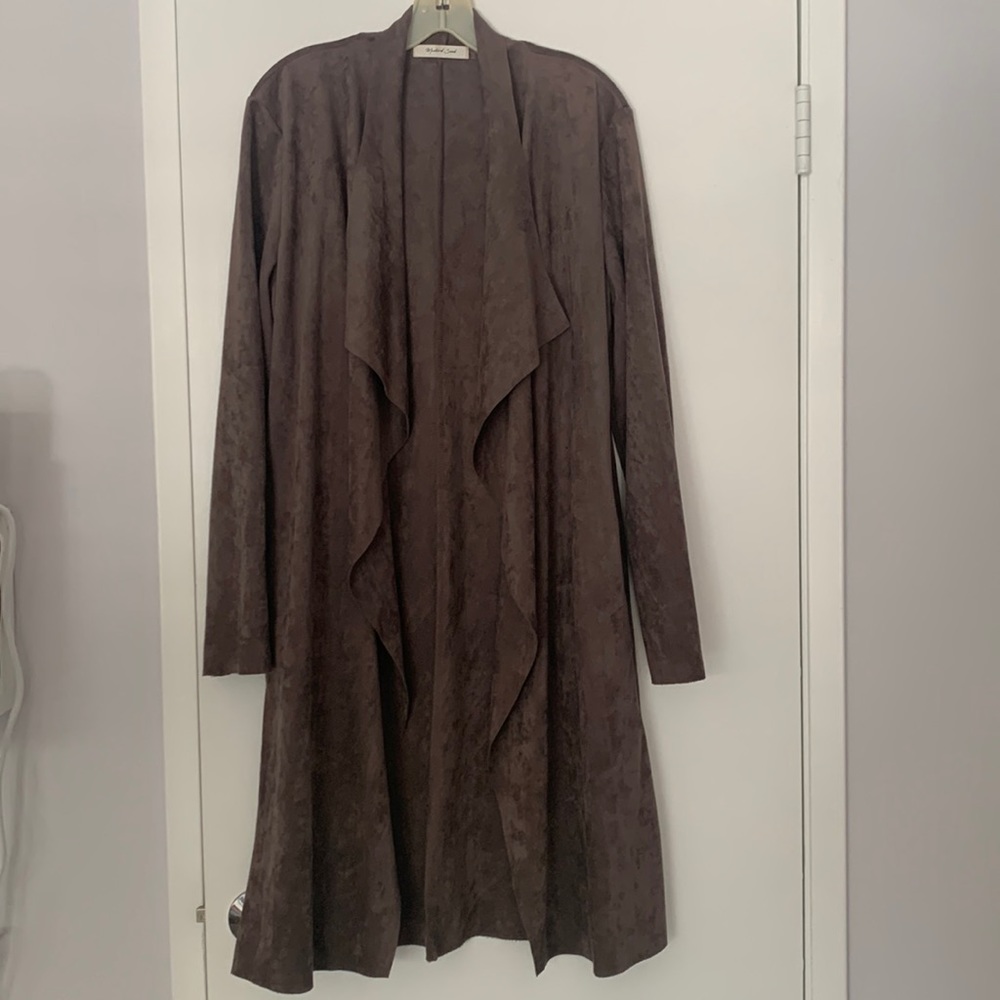 Mustard Seed Ultra Suede Brown Jacket. Size L. NWOT.